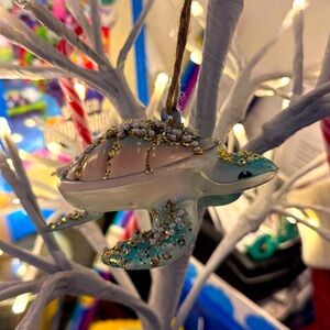 Pottery Barn Mercury Glass Sea  Turtle Ornament.